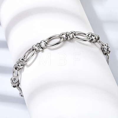 201 Stainless Steel Oval Link Chain Bracelets for Men STAS-T077-05P-1
