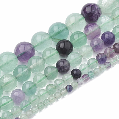 Natural Fluorite Beads Strands G-S333-6mm-006-1