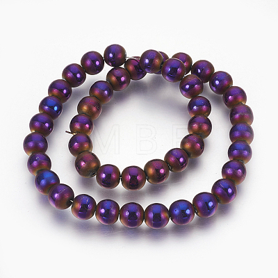 Electroplate Non-Magnetic Synthetic Hematite Beads Strands G-F585-C-10mm-1