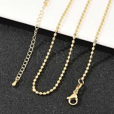 2MM Brass Ball Chain Necklaces for Men Women X-NJEW-L012-04G-1