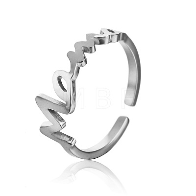 Simple Stainless Steel Mama Cuff Rings for Mother's Day QW8429-1-1