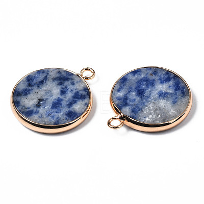 Natural Blue Spot Jasper Pendants G-Q998-010C-1