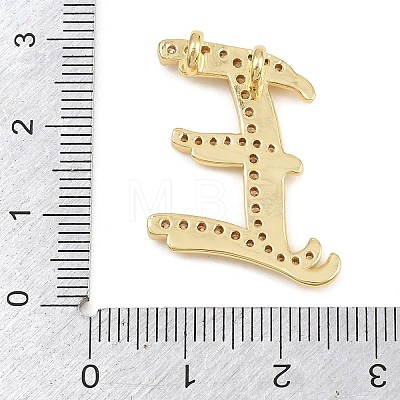 Brass Micro Pave Clear Cubic Zirconia Pendants CU-CBA8481-01G-E-1