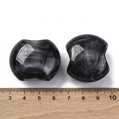 Two Tone Opaque Acrylic Beads OACR-Z025-02C-1