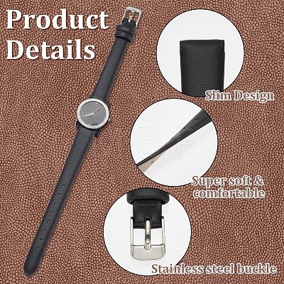 2 Sets 2 Colors Leather Textured Watch Bands AJEW-FG0003-83-1