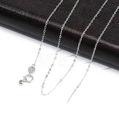 925 Sterling Silver Cable Chain Adjustable Slider Necklaces for Women NJEW-U030-01S-01-1