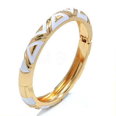 Triangle Pattern Zinc Alloy Enamel Hinged Bangles for Women FS-WGCD457-02-1