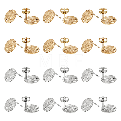 Unicraftale 60Pcs 2 Colors 304 Stainless Steel Stud Earring Findings STAS-UN0043-25-1