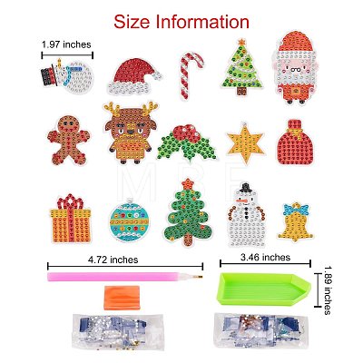 2 Sets 2 Style Christmas Theme DIY Diamond Painting Stickers Kits for Kids DIY-SZ0003-42-1