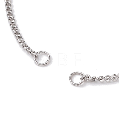 304 Stainless Steel Curb Chain Bracelet Slider Making AJEW-JB01244-02-1