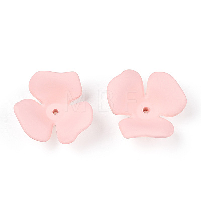 3-Petal Spray Painted Acrylic Bead Caps MACR-N007-01D-1-1