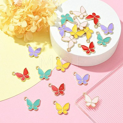 20Pcs 5 Colors Alloy Enamel Pendants ENAM-YW0002-99-1