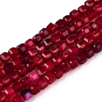 Dyed Natural Agate Beads Strands G-T138-211E-1