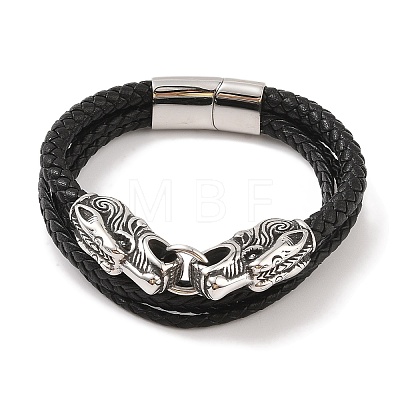 Braided Microfiber Leather Multi-strand Bracelets BJEW-B096-21D-1