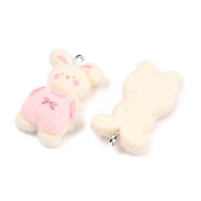 Flocking Opaque Resin Pendants RESI-P053-04C-P-1
