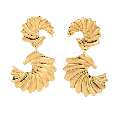 304 Stainless Steel Dangle Stud Earrings EJEW-H159-02G-1