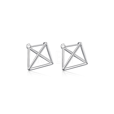 S925 Silver Geometric Square Triangle Earrings Minimalist Elegant Stylish Jewelry for Women GU8226-2-1