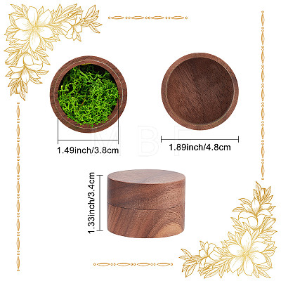 Walnut Wooden Engagement Ring Boxes CON-WH0087-38-1