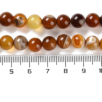 Natural Striped Agate/Banded Agate Beads Strands G-Z060-A01-B09-1