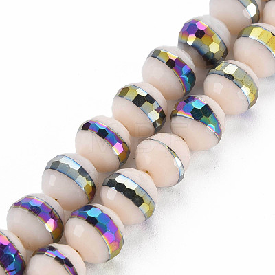Electroplate Opaque Solid Color Glass Beads Strands EGLA-N006-031-B06-1