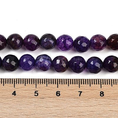 Faceted Natural Crackle Agate Beads Strands LS-G-F447-8mm-G01-01-1