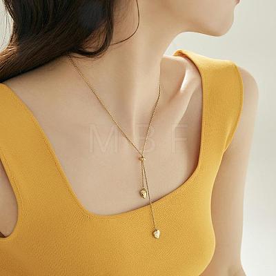 Heart Stainless Steel Tassel Lariat Necklaces for Women FS-WG9133A-01-1