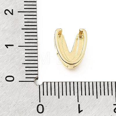 Brass Micro Pave Clear Cubic Zirconia Initial Spacer Bars KK-E802-34G-V-1