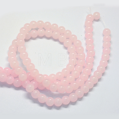 Baking Painted Imitation Jade Glass Round Bead Strands X-DGLA-Q021-6mm-02-1