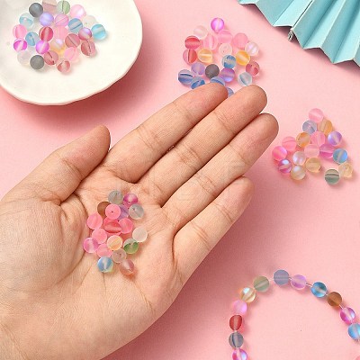 Transparent Frosted Glass Beads FGLA-YW0001-02A-1