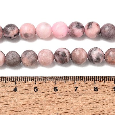 Natural Pink Zebra Jasper Beads Strands G-P231-01-8mm-1