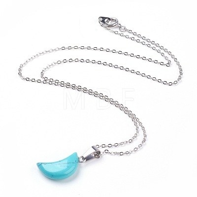 Natural & Synthetic Gemstone Pendant Necklaces NJEW-JN02161-1