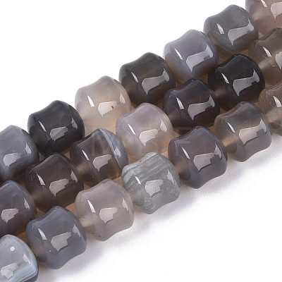 Natural Grey Agate Beads Strands G-N353-06A-07-1