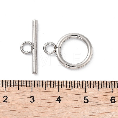 304 Stainless Steel Ring Toggle Clasps STAS-A092-09H-P-1