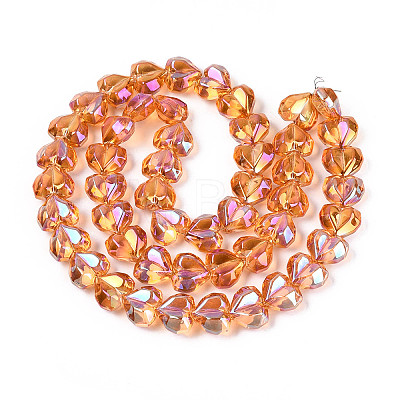Electroplate Transparent Glass Beads Strands EGLA-B012-AB14-1