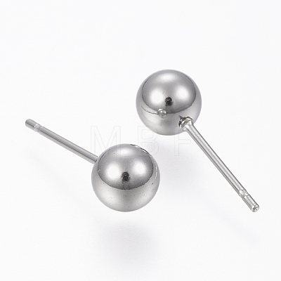 201 Stainless Steel Ball Stud Earrings STAS-H413-02P-C-1