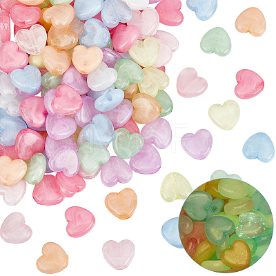 150Pcs Luminous Transparent Acrylic Beads OACR-PA0002-02-1