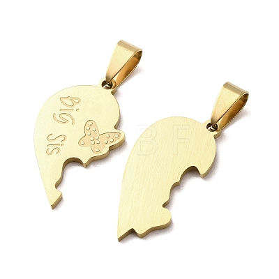 201 Stainless Steel Split Pendants STAS-F368-04G-1