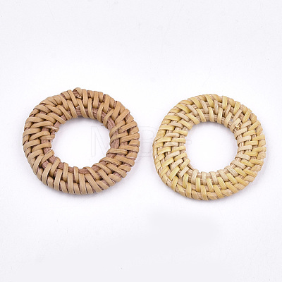 Handmade Reed Cane/Rattan Woven Linking Rings WOVE-T005-06A-1