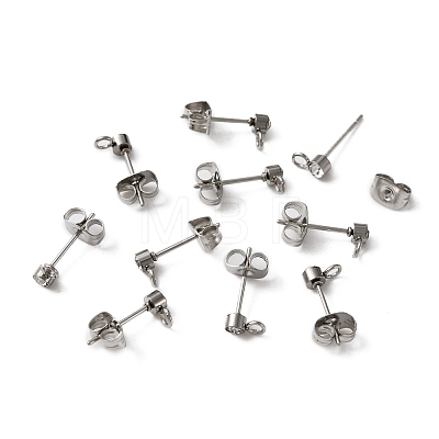 304 Stainless Steel Stud Earrings Findings STAS-WH0029-44A-P-1