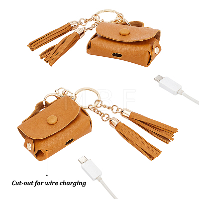Imitation Leather Wireless Earbud Carrying Case AJEW-WH0258-685B-1