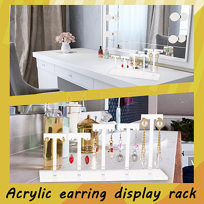 Detachable Acrylic 5 T-Bar Earrings Display Risers EDIS-FG0001-54-1