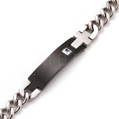 Crystal Rhinestone Rectangle & Cross Link Bracelet STAS-E160-30EBP-1