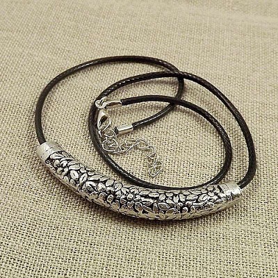 Jewelry Miao Yin Cang Yin Rose Hollow Bend Black Leather Rope Little Fish Lotus Female Short Necklace IZ4680-7-1