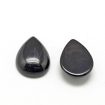 Natural Black Stone Cabochons X-G-R417-10x14-46-1