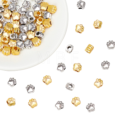 Tibetan Style Zinc Alloy Dog Paw Prints European Beads MPDL-PH0001-07-RS-1