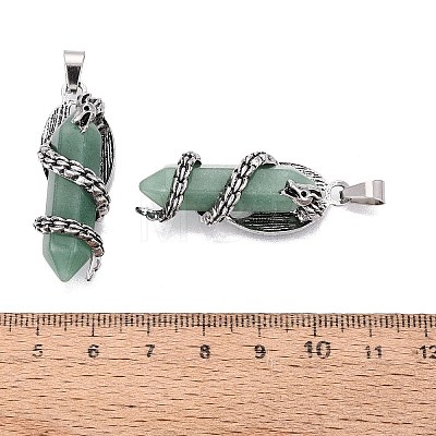 Natural Green Aventurine Double Terminal Pointed Pendants GG-N001-02AS-02-1