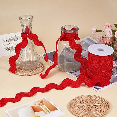 9 Yards Polyester Wavy Fringe Trim Ribbon OCOR-XCP0002-90B-1