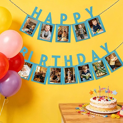 Paper Glitter Happy Birthday Photo Hanging Banner DIY-FZC0002-04D-1