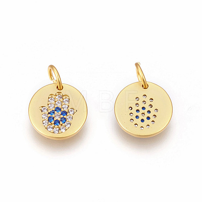 Brass Micro Pave Cubic Zirconia Charms ZIRC-F095-05-1