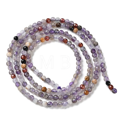 Natural Amethyst & Natural Garnet & Natural Black Stone Beads Strands G-G003-C03-01-1